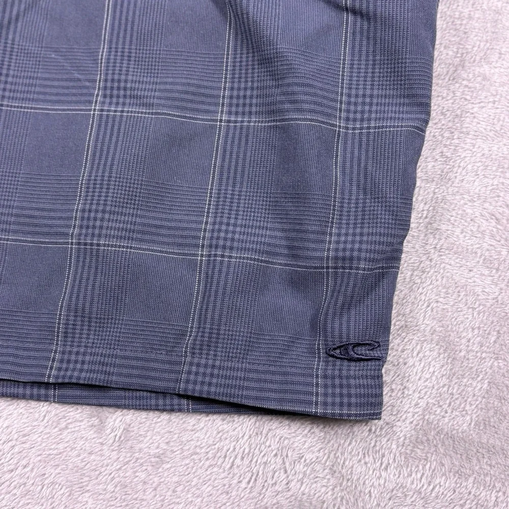 O'Neill Mens Hybrid Walk Shorts Navy Blue Plaid Size 36 Surf Skater Coastal